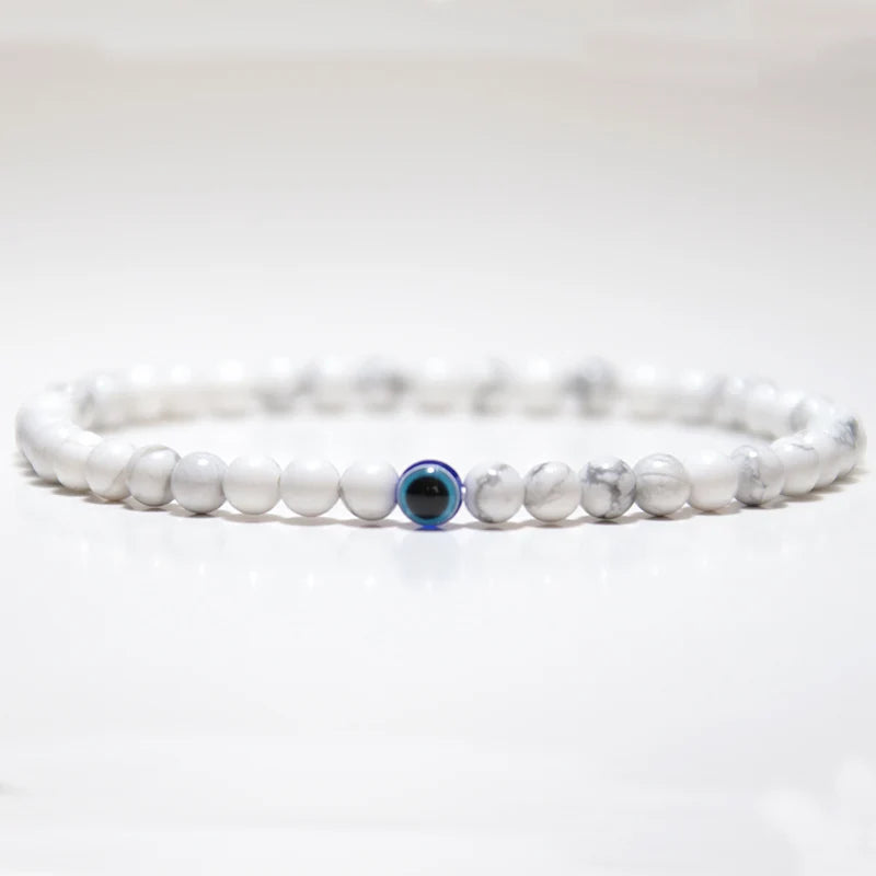 Minimalist Evil Eye Bracelet Men Female Charm 4mm Natural Stone Braslet Tiger Eyes Braclet For Male Yoga Jewelry Pulsera Hombre