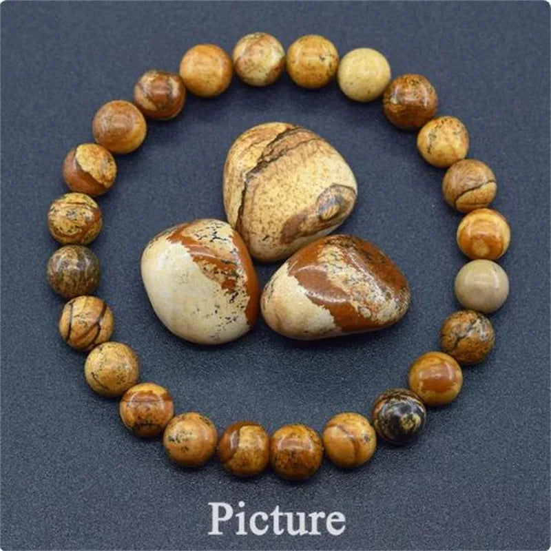 8MM Natural Epidote Zoisite Stone Bead Bracelet Homme Quartz Lava Tiger Eye Bracelet Made of Natural Stone Jewelry for Women