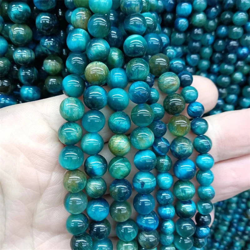 Natural Stone Beads Royal Blue Tiger Eye Round Loose Beads Diy Charm Bracelet Earrings for Jewelry Making 15" Strand 4/6/8/10/mm