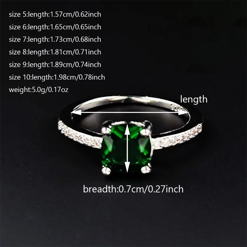 Square Blue Series Stone Women Rings Simple Minimalist Pinky Accessories Ring Band Elegant Engagement Jewelry Rings R7704